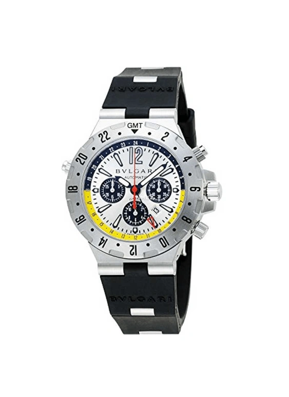 Bulgari,Diagono Professional 40mm,40mm,Stainless Steel,Silver,White,Automatic,Chronograph,Day,Dule Time,Flyback,Sapphire,Crystal Glass,Round,GMT40C6SVD,GMT40C6SVD/FB
