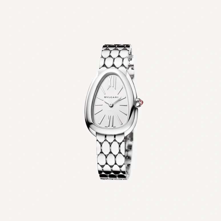 Bulgari,Serpenti Seduttori 33mm,33mm,Stainless Steel,White,Quartz,Sapphire,Crystal Glass,Other,103937