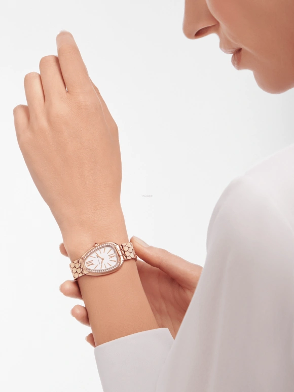 Bulgari,Serpenti Seduttori 33mm,33mm,Rose Gold,Silver White,White,Quartz,pear-shape,103941