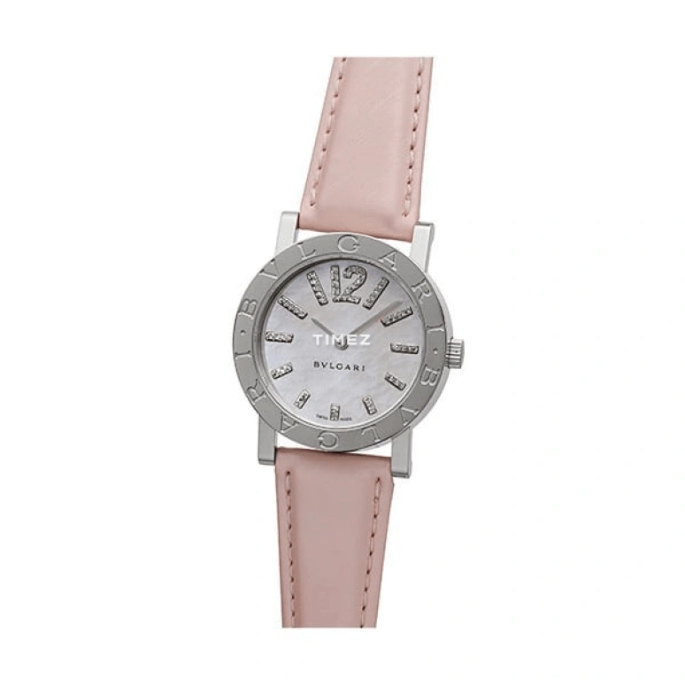 Bulgari,Bulgari Bulgari 33mm,33mm,Stainless Steel,Pink Red,Automatic,Sapphire,Crystal Glass,Round,BB33C2SL,BB33C2SL/D