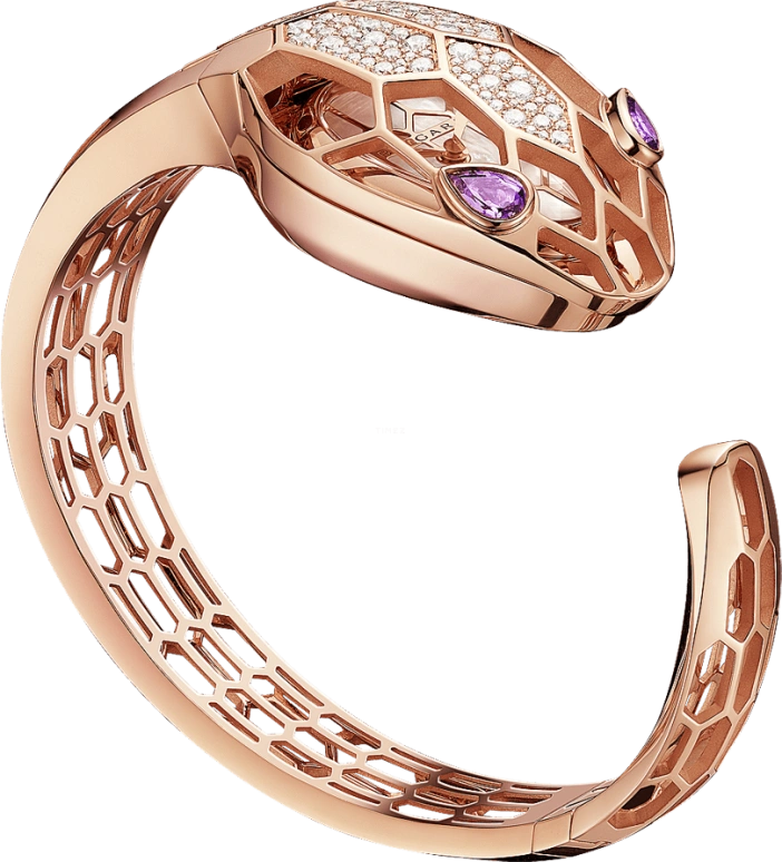 Bulgari,Serpenti 36mm,36mm,Rose Gold,White,Sapphire,Crystal Glass,Setting,Diamonds,102982