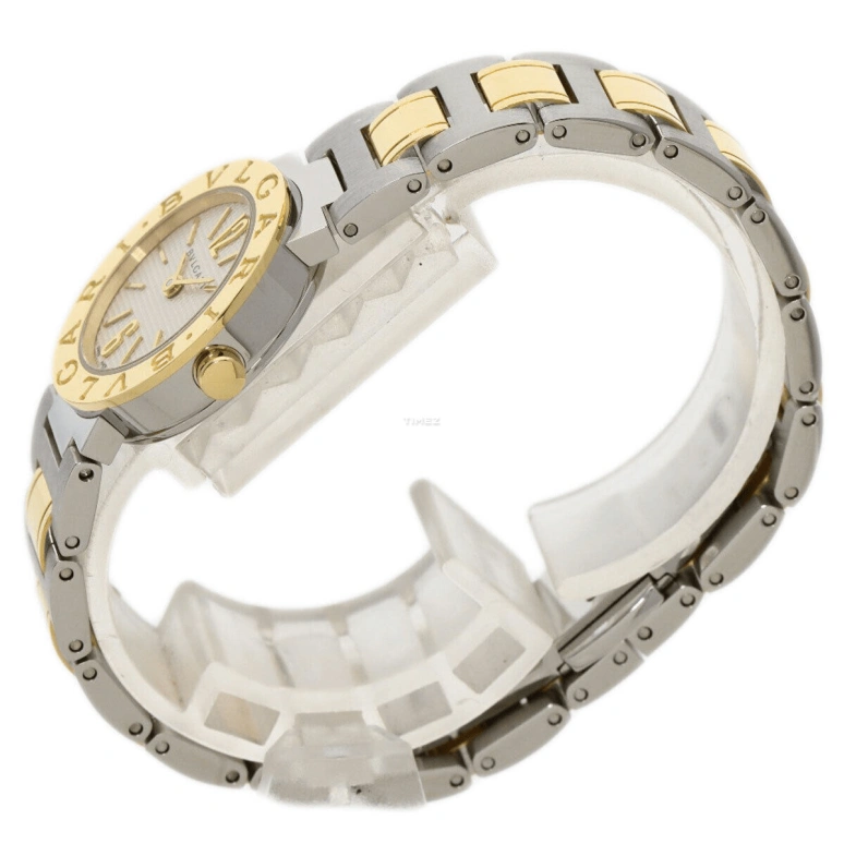 Bulgari,Bulgari Bulgari 23mm,23mm,Stainless Steel,White,Quartz,Day,Sapphire,Crystal Glass,BB23WSGD,BB23WSGD/N