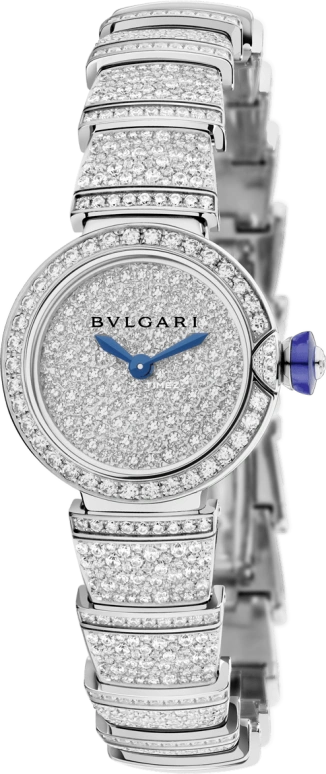 Bulgari,Lvcea 23mm,23mm,White Gold,Sapphire,Crystal Glass,Setting,Diamonds,102574