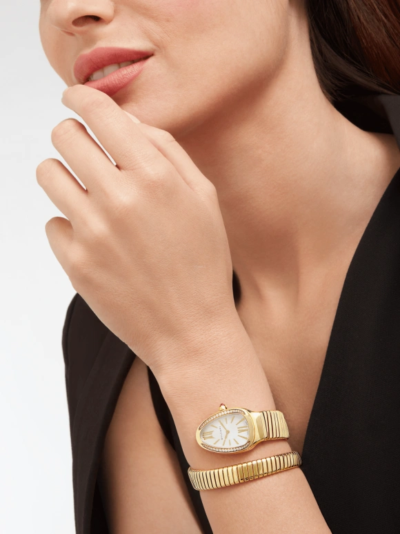 Bulgari,Serpenti 35mm,35mm,Yellow Gold,Silver,Quartz,26280hours,In-house Caliber,101924