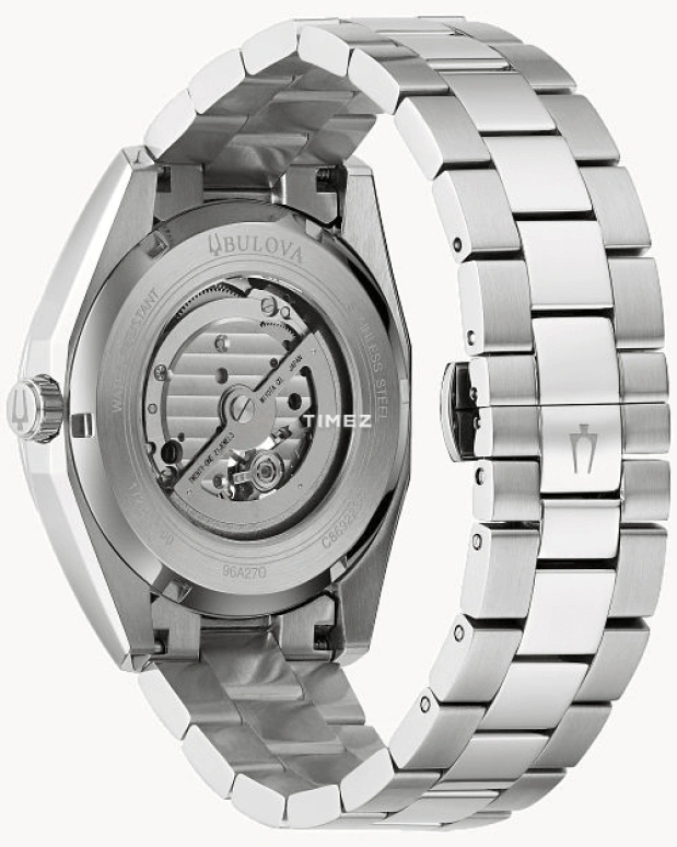 Bulova,Surveyor 42mm,42mm,Stainless Steel,Black,Automatic,Hardlex,Round,96A270