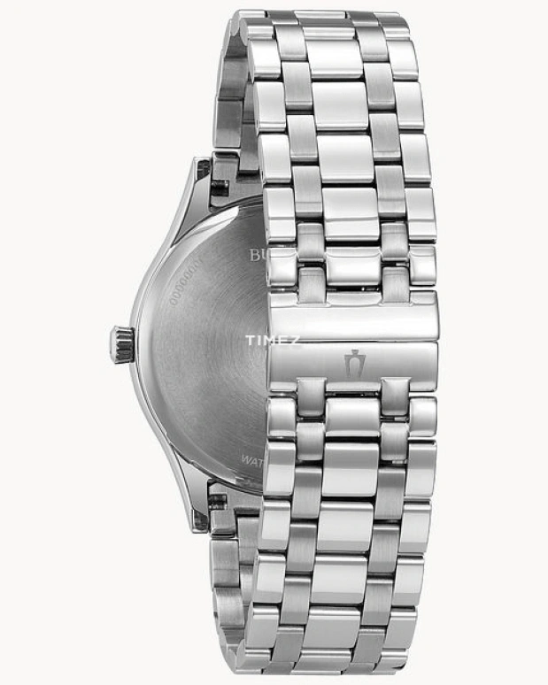 Bulova,Classic 40mm,40mm,Stainless Steel,Grey,Quartz,Day,Hardlex,96B261