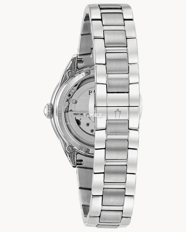 Bulova,Sutton 34.50mm,34.50mm,Stainless Steel,White,Automatic,Sapphire,Crystal Glass,Round,96P181