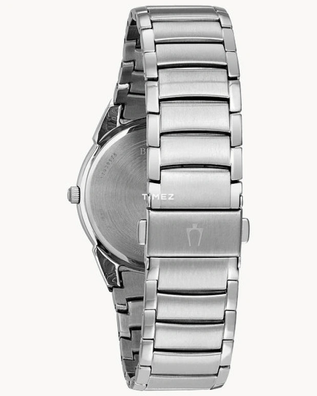 Bulova,Classic 38mm,38mm,Stainless Steel,Silver,Quartz,Day,Hardlex,96B015