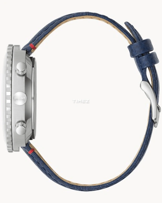 Bulova,Chronograph 46mm,46mm,Stainless Steel,Blue,White,Quartz,Chronograph,Sapphire,Crystal Glass,96A283