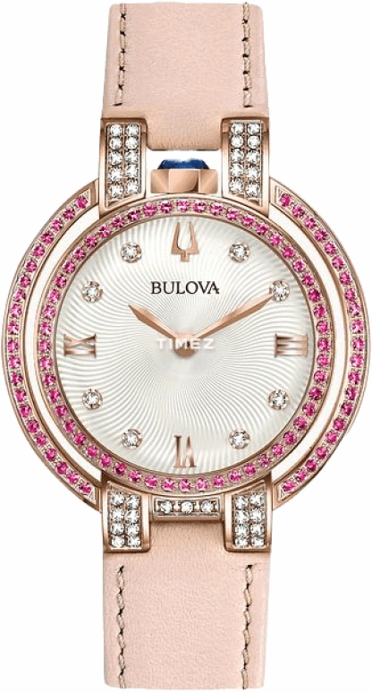 Bulova,Rubaiyat 35mm,35mm,Stainless Steel,Silver White,Quartz,Sapphire,Crystal Glass,Round,98R257
