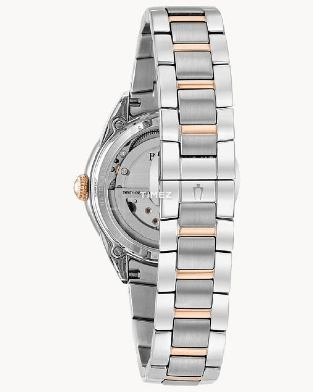 Bulova,Sutton 34mm,34mm,Stainless Steel,White,Automatic,Sapphire,Crystal Glass,Round,98P170