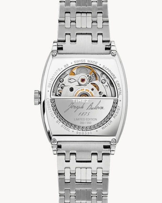 Bulova,Banker 33mm,33mm,Stainless Steel,Black,Automatic,Day,Sapphire,Crystal Glass,96B330