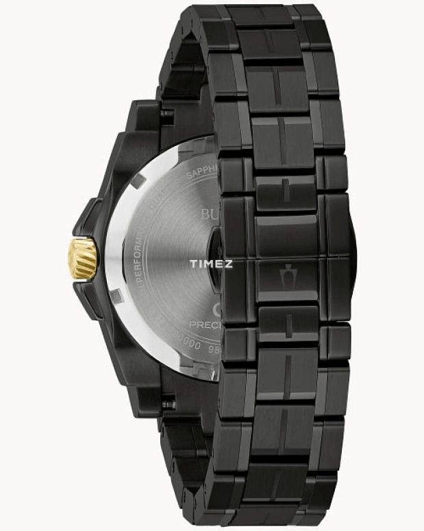 Bulova,Icon 40mm,40mm,Stainless Steel,Black,Quartz,Day,Sapphire,Crystal Glass,98B408