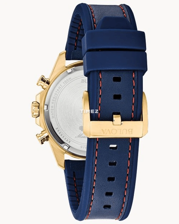 Bulova,Marine Star 43mm,43mm,Stainless Steel,Blue,Quartz,Chronograph,Day,97B168