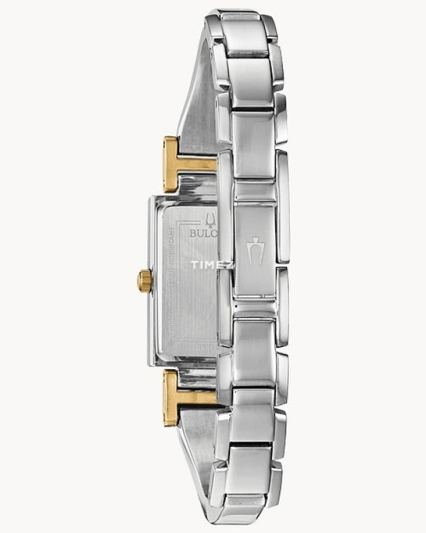 Bulova,Classic 18mm,18mm,Stainless Steel,White,Quartz,Hardlex,Square,98P188
