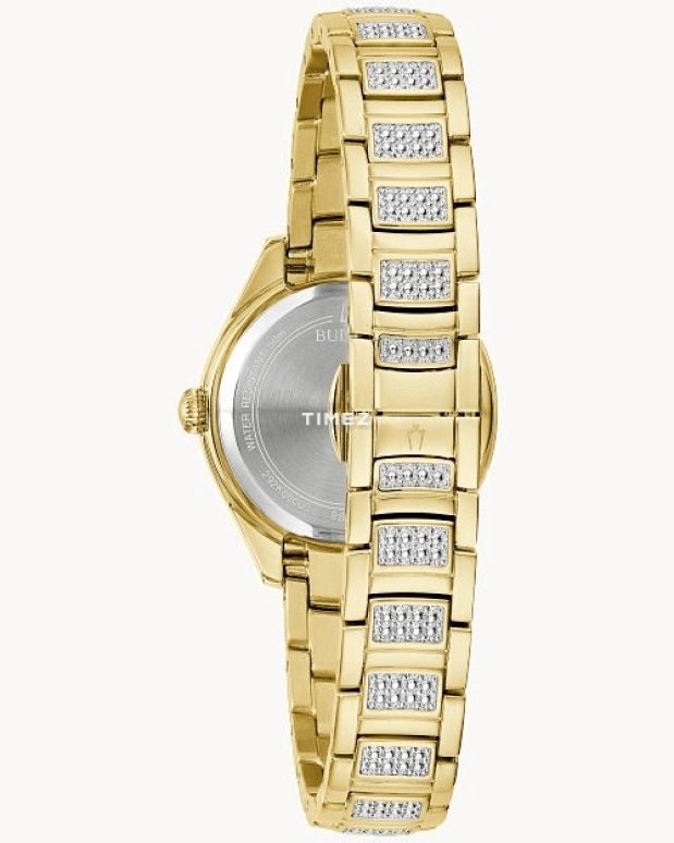 Bulova,Crystal 28.50mm,28.50mm,Stainless Steel,White,Quartz,Hardlex,Round,98L306