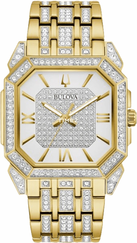 Bulova,Octava 40mm,40mm,Stainless Steel,Silver White,Quartz,Hardlex,Octagon,98A295