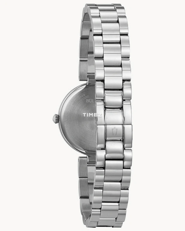 Bulova,Classic 27mm,27mm,Stainless Steel,White,Quartz,Hardlex,Round,96L229