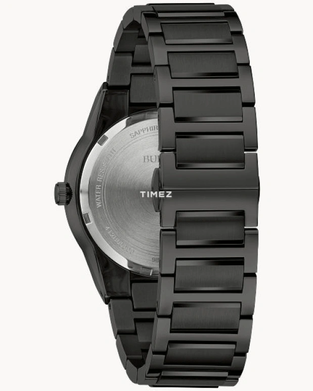 Bulova,Millennia 41mm,41mm,Stainless Steel,Black,Quartz,Sapphire,Crystal Glass,Round,98A313