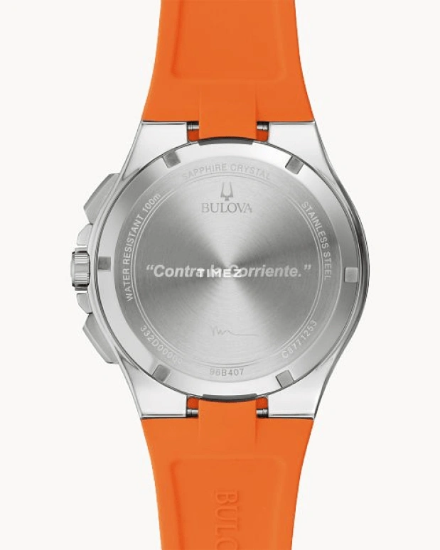 Bulova,Maquina 46mm,46mm,Stainless Steel,Blue,Quartz,Chronograph,Day,96B407