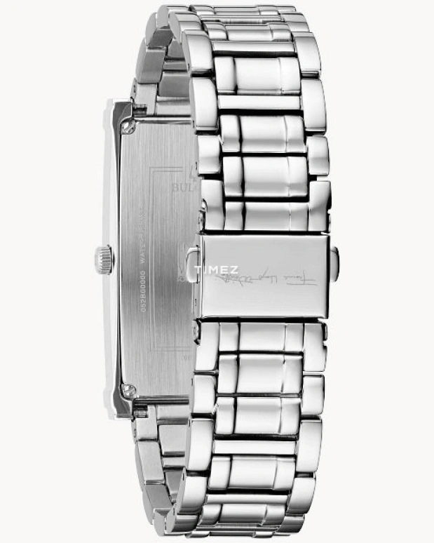 Bulova,Pattern #106 24.60mm,24.60mm,Stainless Steel,Grey,Quartz,Hardlex,Square,96L286