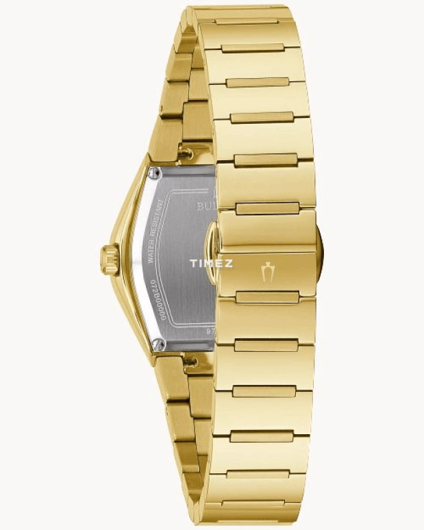 Bulova,Gemini 30mm,30mm,Stainless Steel,Black,Quartz,Hardlex,Tonneau,97L164