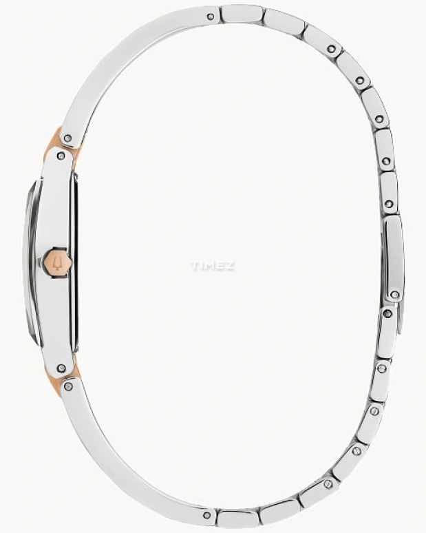 Bulova,Gemini 22.50mm,22.50mm,Stainless Steel,Black,Quartz,Hardlex,Tonneau,98P216