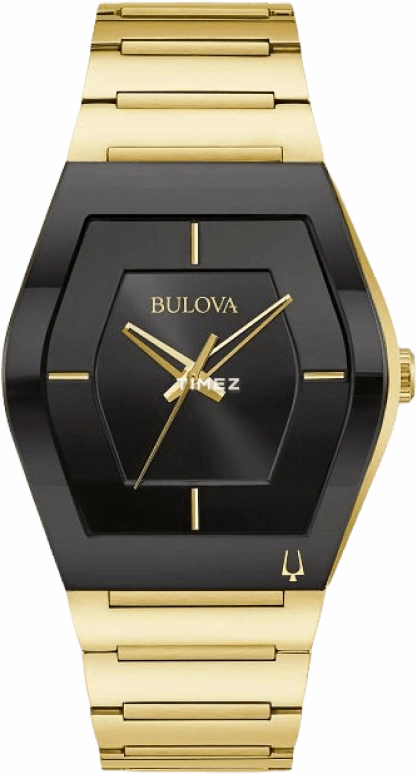 Bulova,Gemini 40mm,40mm,Stainless Steel,Black,Quartz,Hardlex,Tonneau,97A164