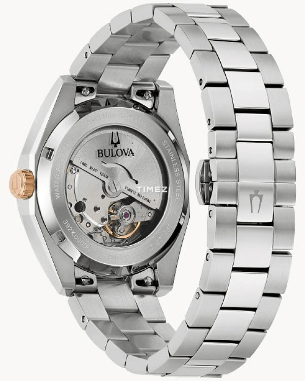Bulova,Surveyor 39mm,39mm,Stainless Steel,Wine Red,Automatic,Day,Sapphire,Crystal Glass,98B422
