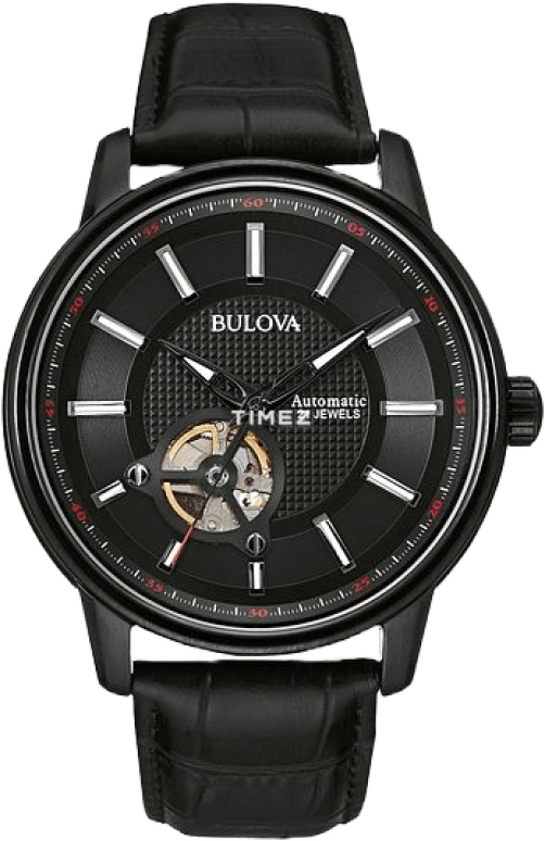 Bulova,Classic 45mm,45mm,Stainless Steel,Black,Automatic,Hardlex,Round,98A139