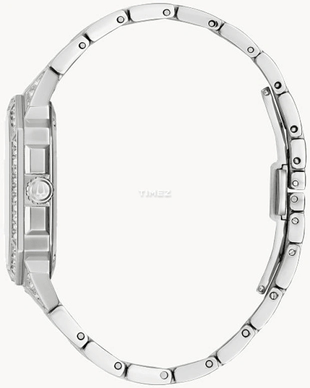 Bulova,Octava 40mm,40mm,Stainless Steel,Silver White,Quartz,Hardlex,Octagon,96A285