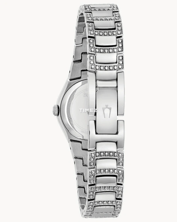 Bulova,Crystal 24.50mm,24.50mm,Stainless Steel,Black,Quartz,Hardlex,Round,96L170