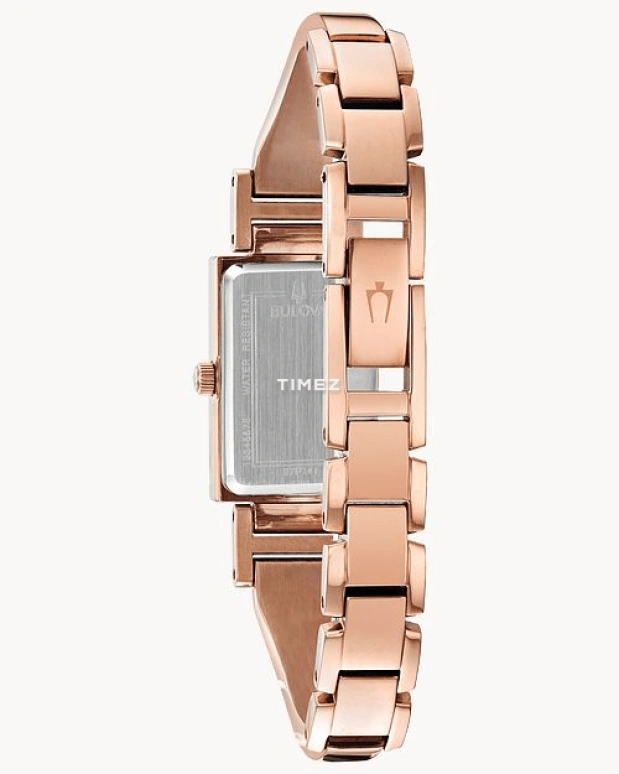 Bulova,Classic 18mm,18mm,Stainless Steel,White,Quartz,Hardlex,Square,97P142