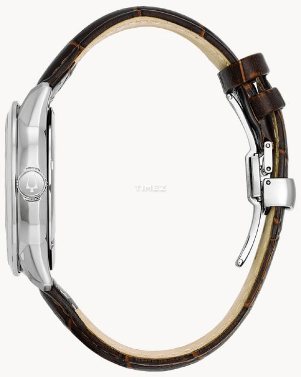 Bulova,Sutton 42mm,42mm,Stainless Steel,Brown,Silver,Automatic,Hardlex,Round,96A120