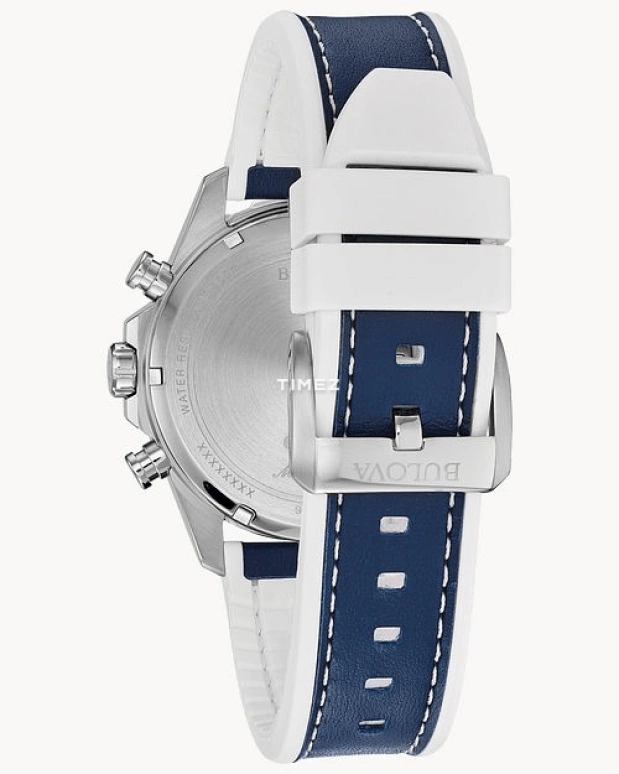Bulova,Marine Star 43mm,43mm,Stainless Steel,Blue,Quartz,Chronograph,Day,96B287