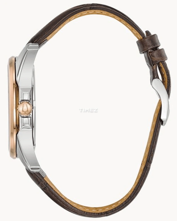 Bulova,Classic BUL 43mm,43mm,Stainless Steel,Brown,Quartz,Day,Hardlex,98B267