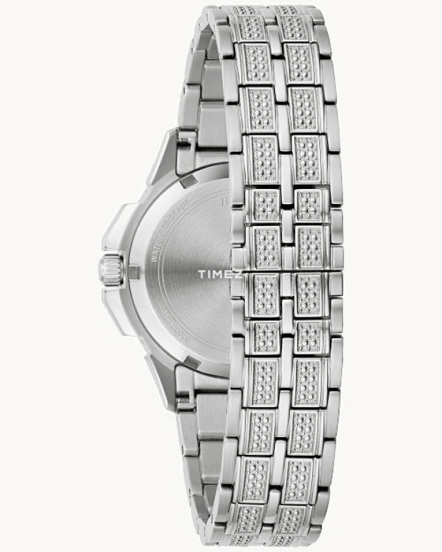 Bulova,Octava 34mm,34mm,Stainless Steel,Silver White,Quartz,Hardlex,Round,96L305