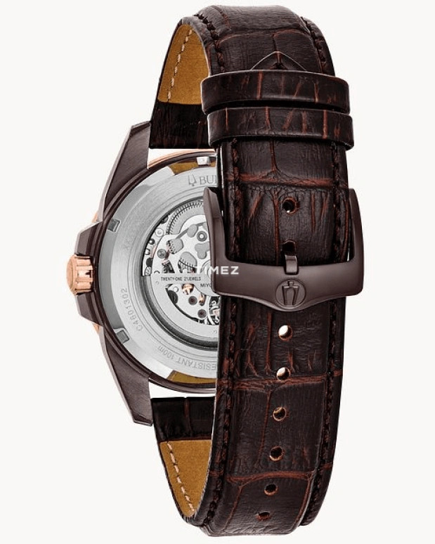 Bulova,Sutton 43mm,43mm,Stainless Steel,Grey,Skeleton,Automatic,Sapphire,Crystal Glass,Round,98A165