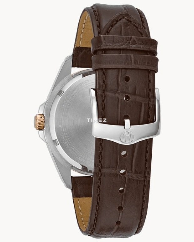 Bulova,Classic BUL 43mm,43mm,Stainless Steel,Brown,Quartz,Day,Hardlex,98B267