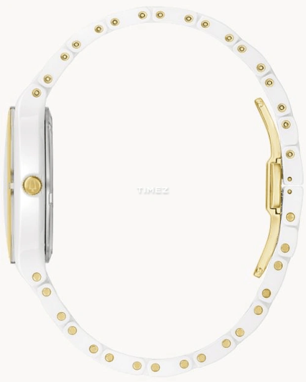 Bulova,Millennia 34.50mm,34.50mm,Ceramic,Stainless Steel,Cream,Quartz,Hardlex,Round,98R292