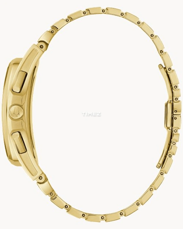 Bulova,Curv 42mm,42mm,Stainless Steel,Champagne,Quartz,Chronograph,Sapphire,Crystal Glass,97A160