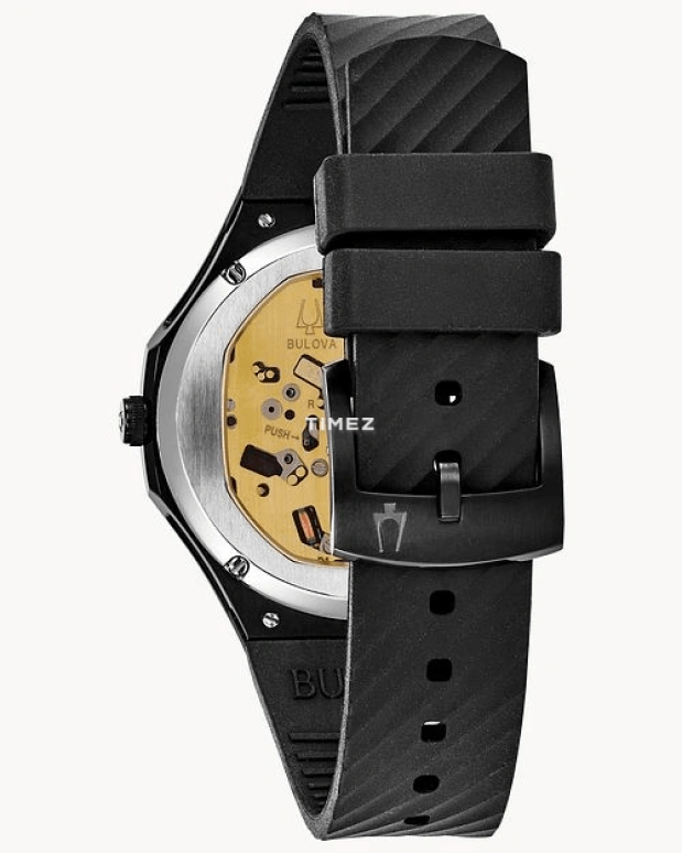 Bulova,Curv 40.50mm,40.50mm,Stainless Steel,Black,Quartz,Sapphire,Crystal Glass,Octagon,98R240