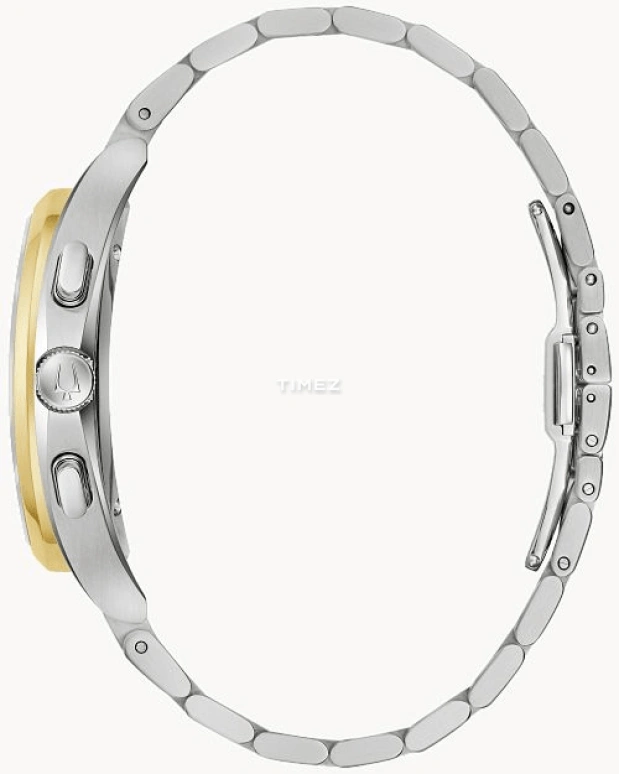 Bulova,Curv 44mm,44mm,Stainless Steel,Black,Quartz,Chronograph,Sapphire,Crystal Glass,98A301