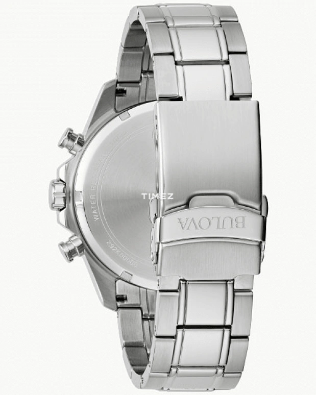 Bulova,Marine Star 43mm,43mm,Stainless Steel,Orange,Quartz,Chronograph,Day,96B395