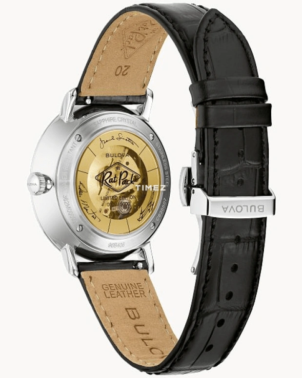 Bulova,Rat Pack 40mm,40mm,Stainless Steel,Black,Automatic,Day,Sapphire,Crystal Glass,96B406