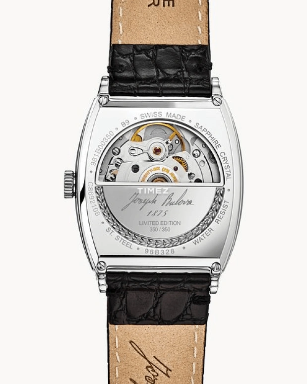 Bulova,Banker 33mm,33mm,Stainless Steel,Cream,Automatic,Day,Sapphire,Crystal Glass,96B328