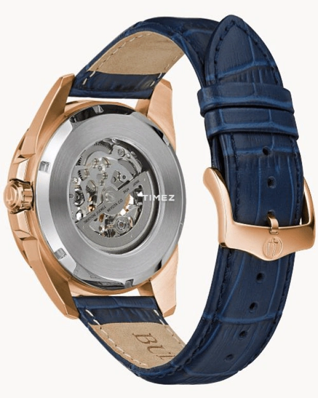 Bulova,Sutton 43mm,43mm,Stainless Steel,Grey,Skeleton,Automatic,Sapphire,Crystal Glass,Round,97A161