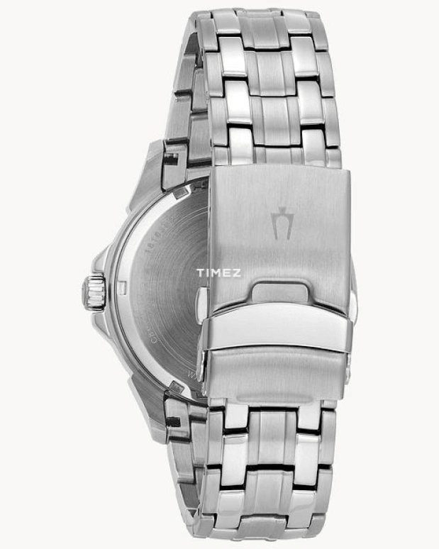 Bulova,Classic 43mm,43mm,Stainless Steel,Black,Quartz,Date,Day,96C107