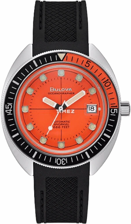 Bulova,Devil Diver 41mm,41mm,Stainless Steel,Orange,Automatic,Day,Sapphire,Crystal Glass,96B350