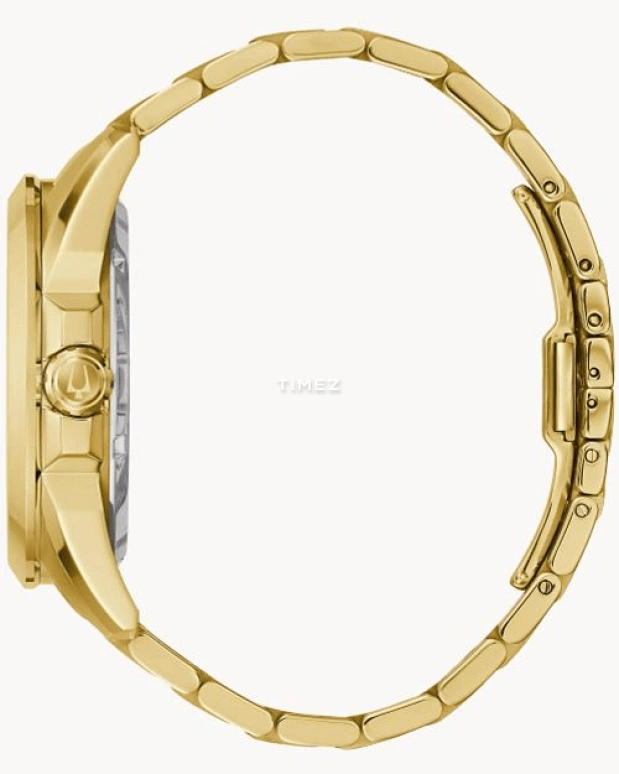 Bulova,Sutton 43mm,43mm,Stainless Steel,Gold,Skeleton,Automatic,Sapphire,Crystal Glass,Round,97A162